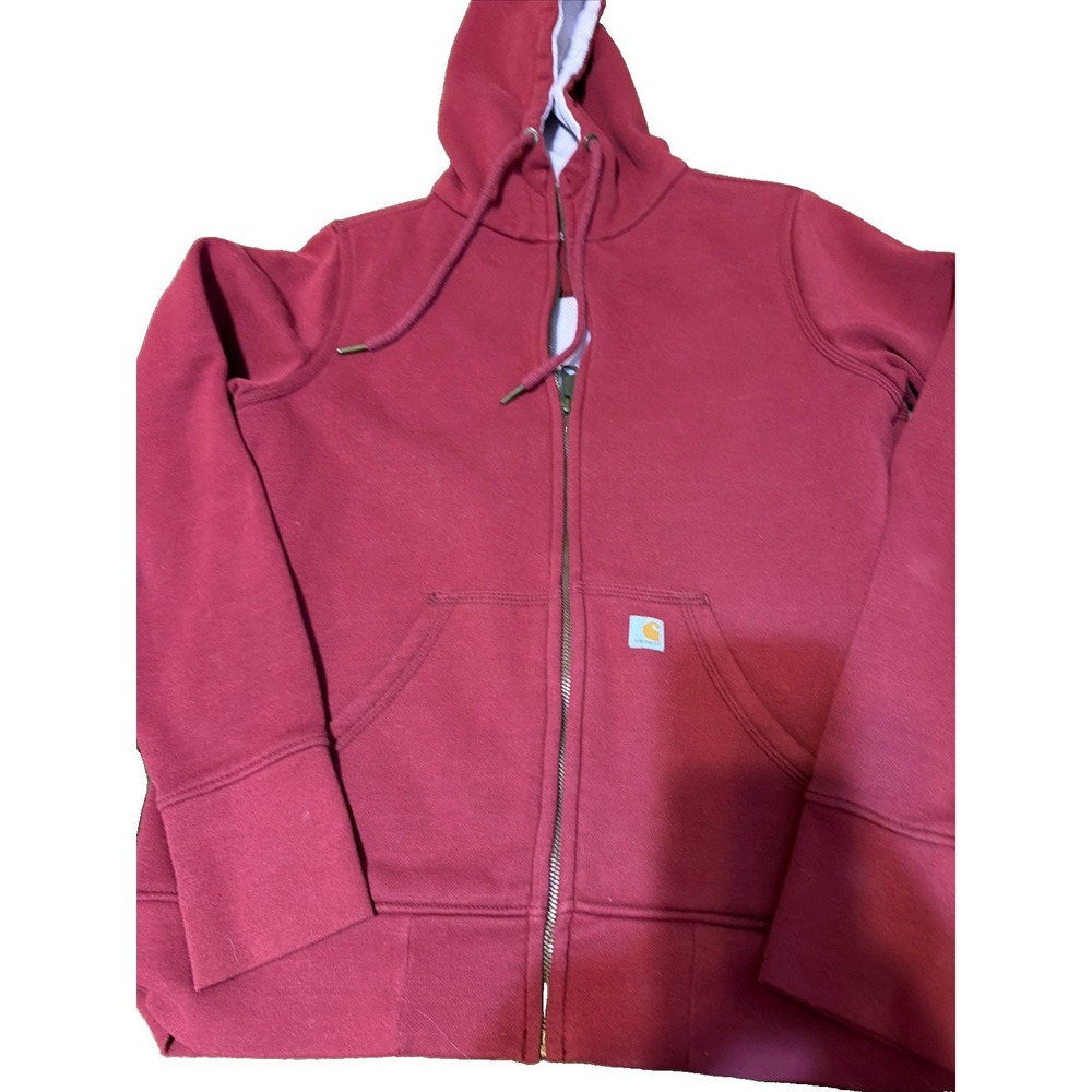 Carhartt Full Zip Hoodie Sweatshirt Women's Medium Red Workwear Outdoors